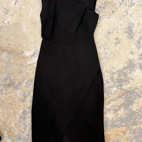 new banana republic black sleeveless asymmetrical top midi dress - Picture 2 of 6